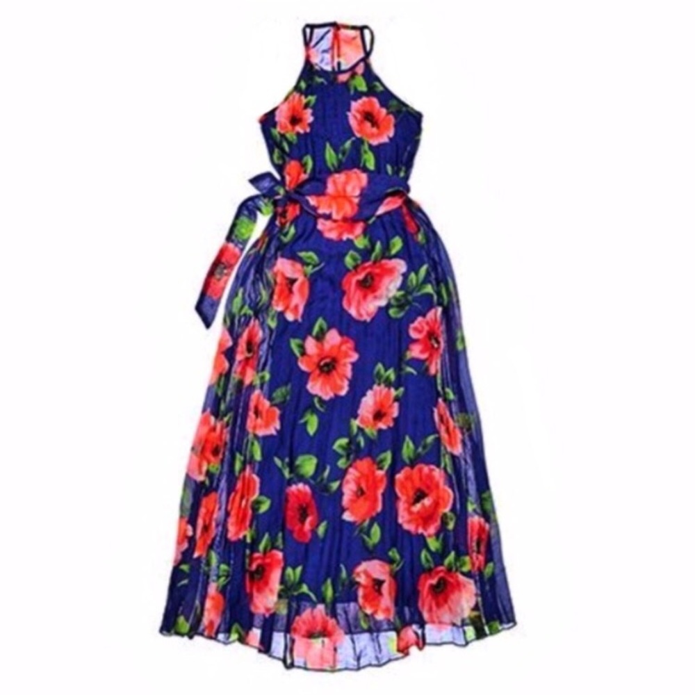 NWT Floral Pleated Maxi Dress